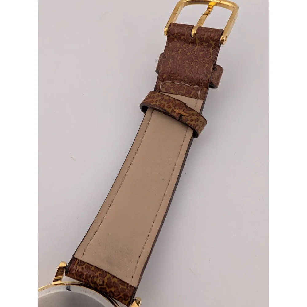 Dingbats Bingo Women's Watch 30mm Gold Case Brown Leather Band- New Battery